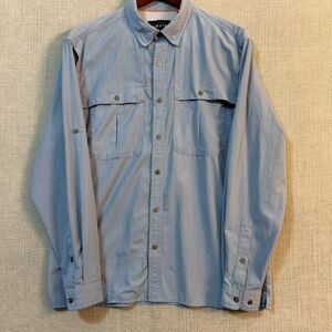 Orvis Vented Fishing Shirt Mens Large 4A38 Roll Up Sleeves Blue Outdoor Hiking